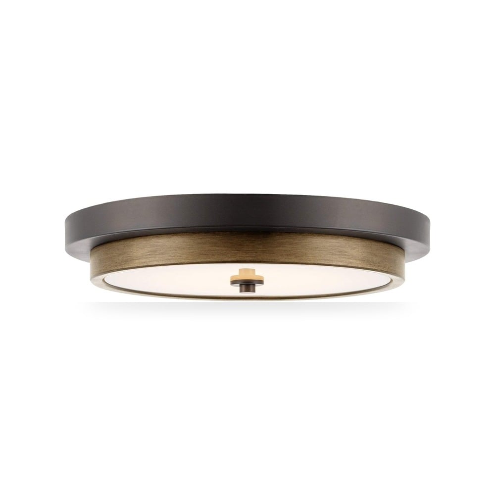 مصباح سقف شبه مستوي LED عصري مقاس 14 إنش بلمسات خشبية كيرا هوم Kira Home كود