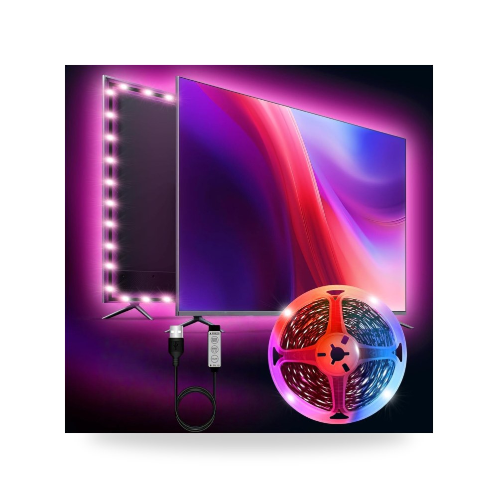 شريط اضاءة LED للتلفزيون الذكي، شريط اضاءة USB للتلفزيون موديل B0GXP697F1