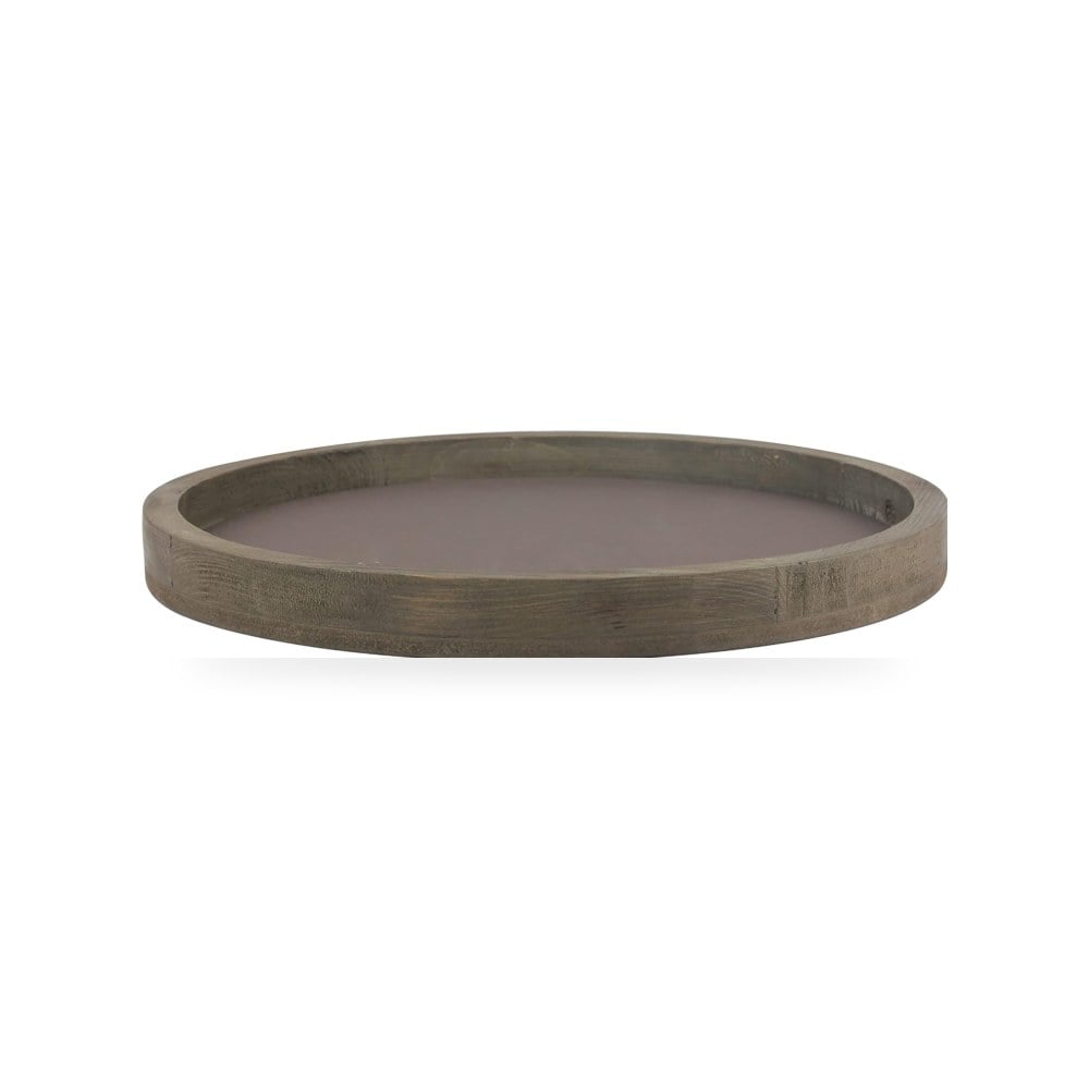 أدوات تقديم وضيافة منزلية - صينية حمل شموع من الخشب الطبيعي والمعدن من ستونيبريار،