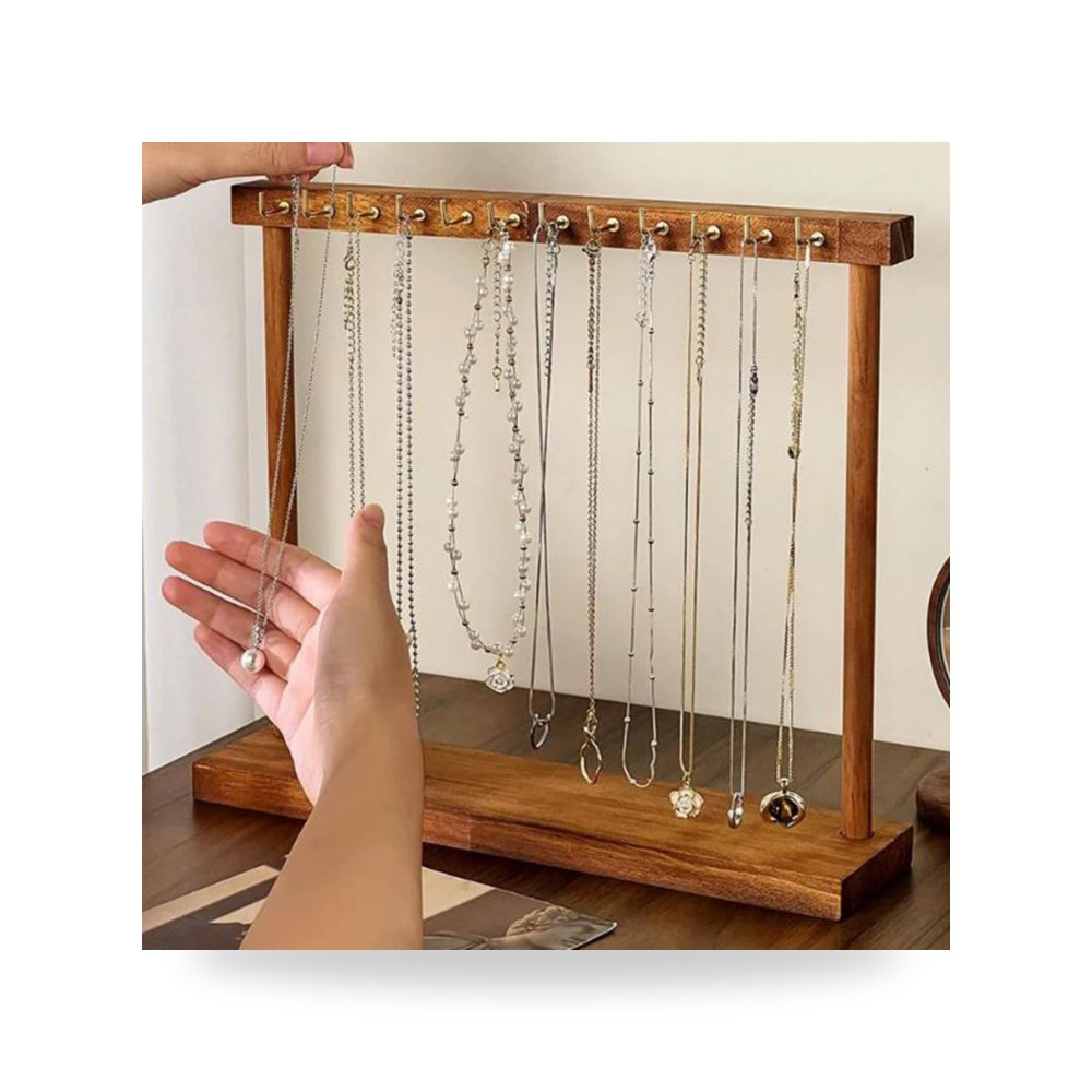 حامل عرض مجوهرات معلق بتصميم رائع مكون من 12 خطاف، حامل دعم