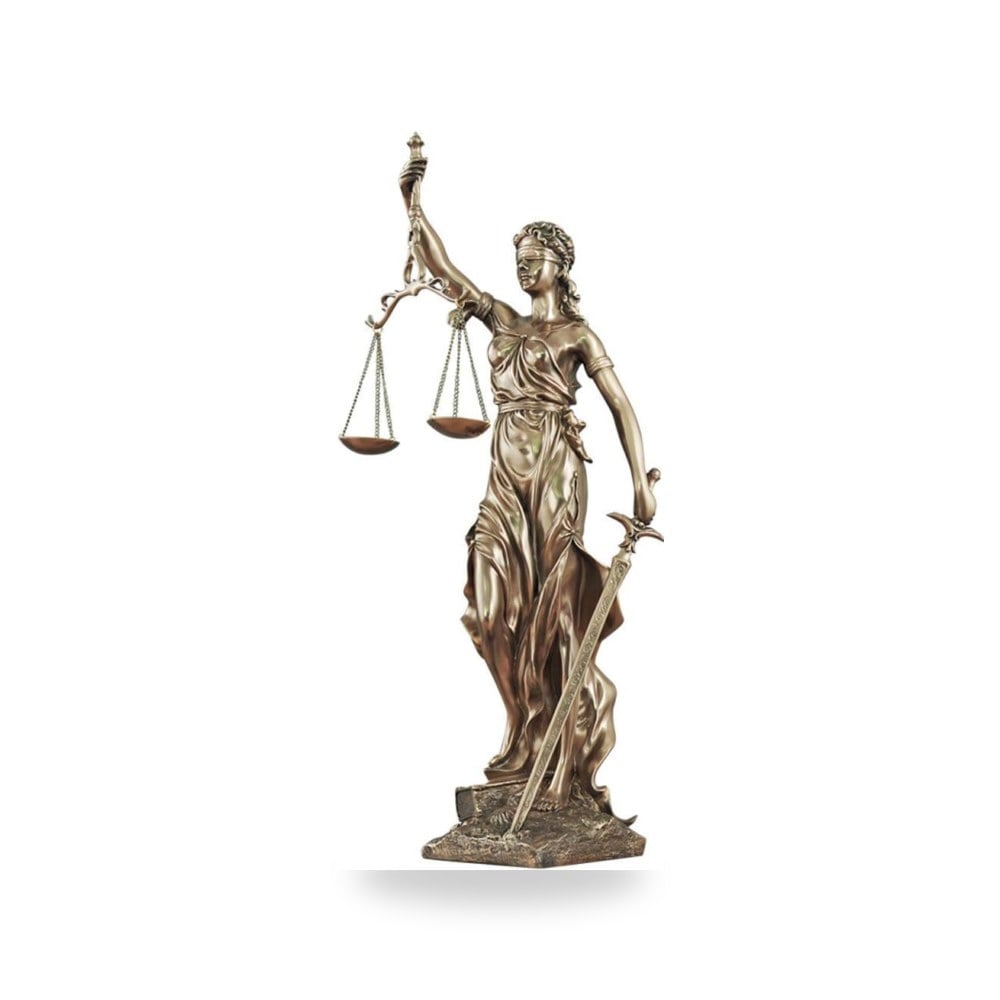 تمثال سيدة العدالة البرونزية لتزيين المنزل (مقاس M)