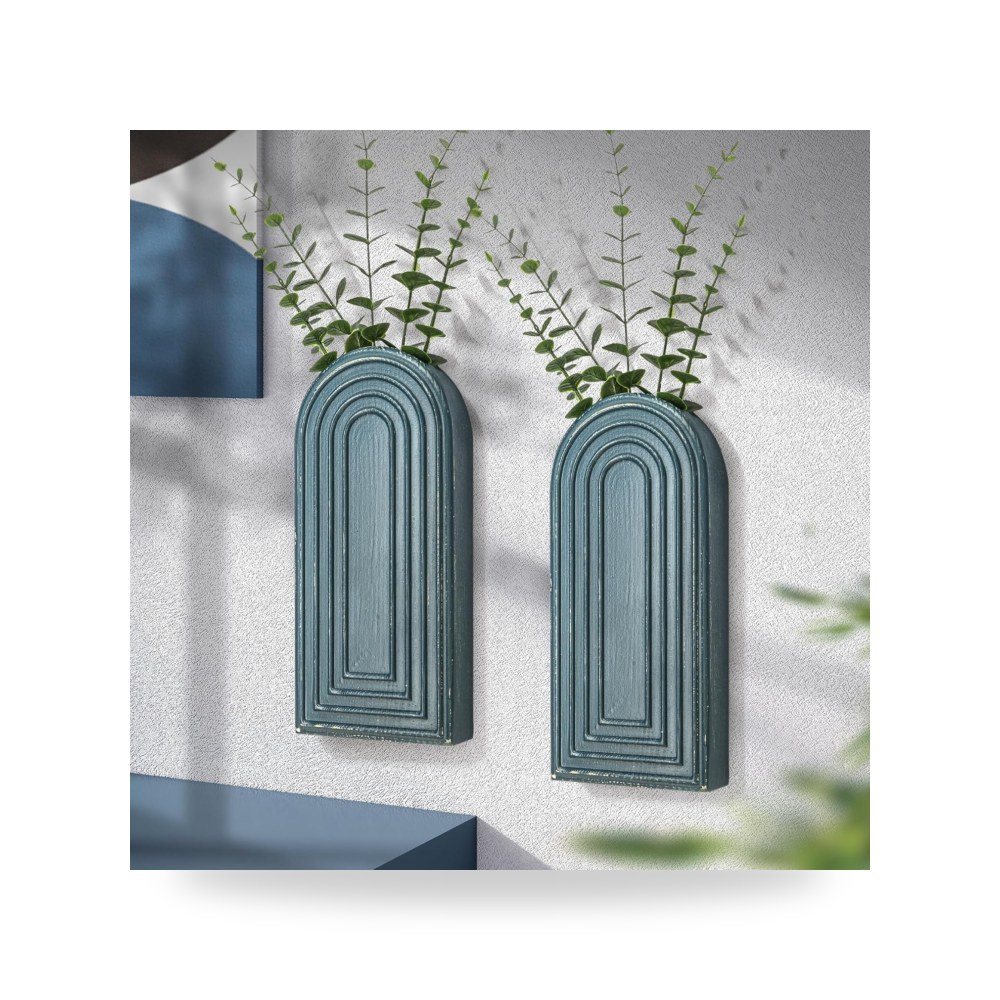 طقم أرفف حائط عائمة ديكورية متعددة الاستخدامات من خشب الصنوبر الطبيعي ماركة Pine Décor
