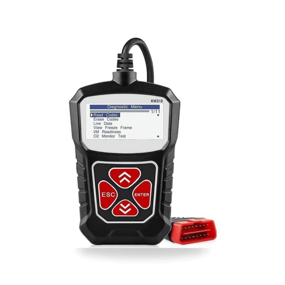 قارئ كود او بي دي 2 للسيارة KW310 OBD2 ماسح ضوئي للسيارة او