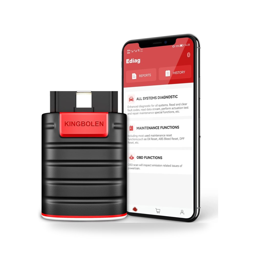 ماسح ادياج شامل تشخيصي لاعطال السيارة Obd2 بلوتوث ثنائي كينجبولن