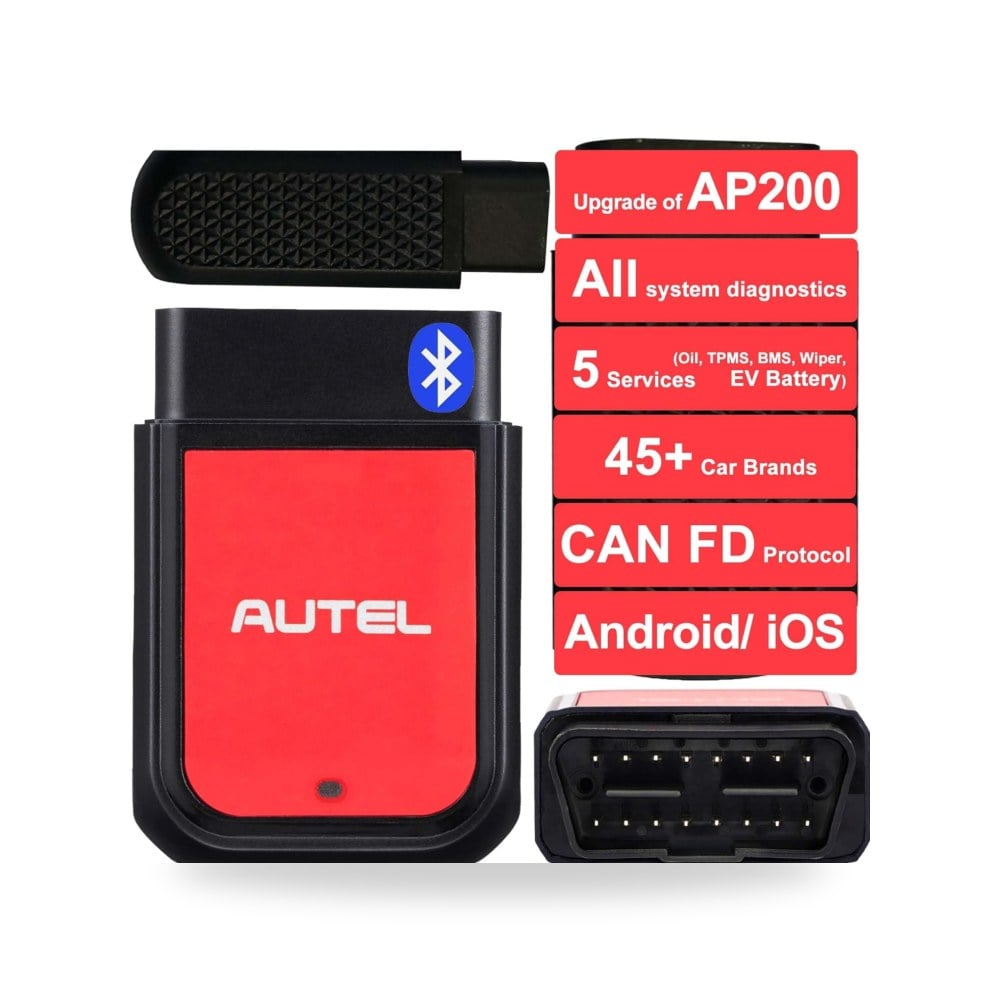 اوتيل قارئ رموز AP2500 من ماكسياب، ماسح ضوئي OBD2 بلوتوث