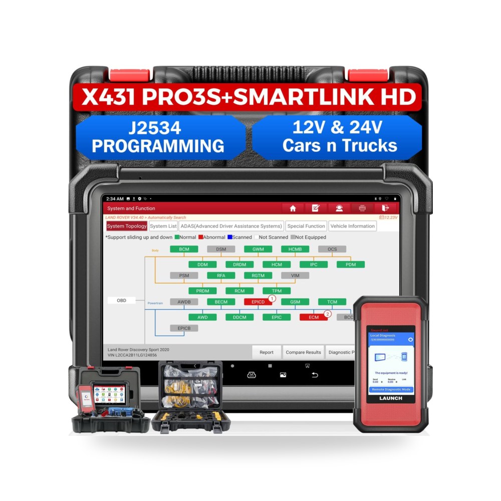 لونش X431 PRO3S+HDIII بنزين وشاحنة شديدة التحمل 50+ خدمة