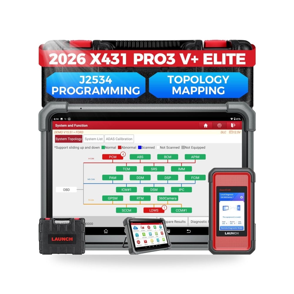 لونش X431 PRO3 V+ اليت 2025 سمارت لينك سي 2.0 ثنائي الاتجاه موديل D-PDU
