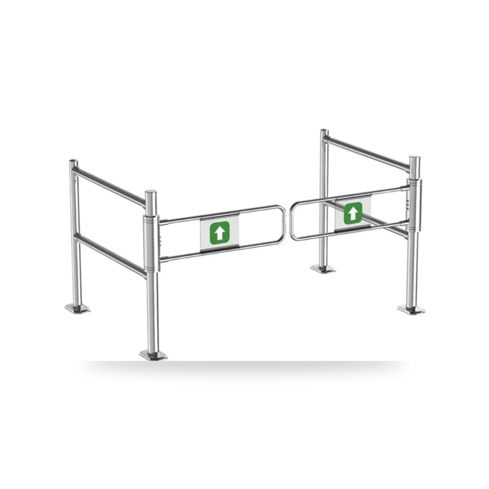 بوابة وباب متأرجح لتنظيم الدخول باتجاه واحد للمتاجر والمرافق التجارية ستانلس ستيل مع آلية