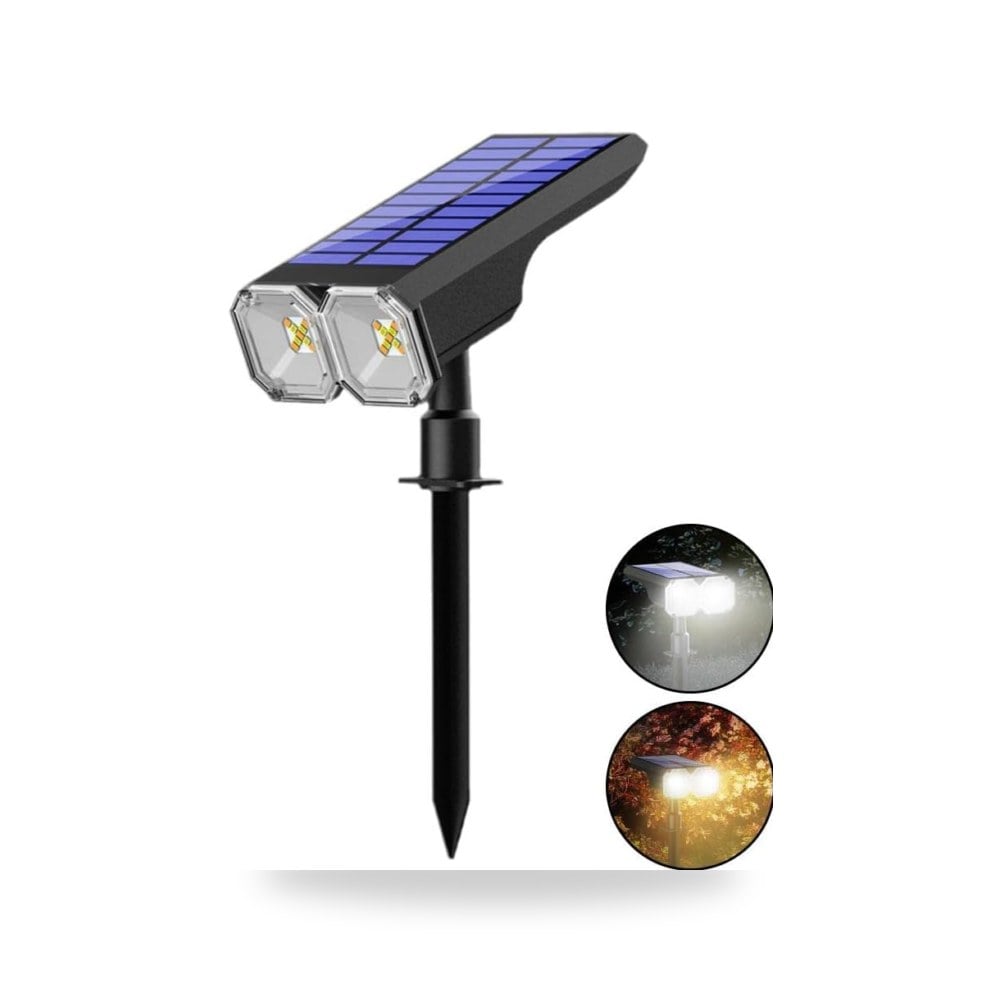 48 مصباح LED يعمل بالطاقة الشمسية في الهواء الطلق، 2 في 1