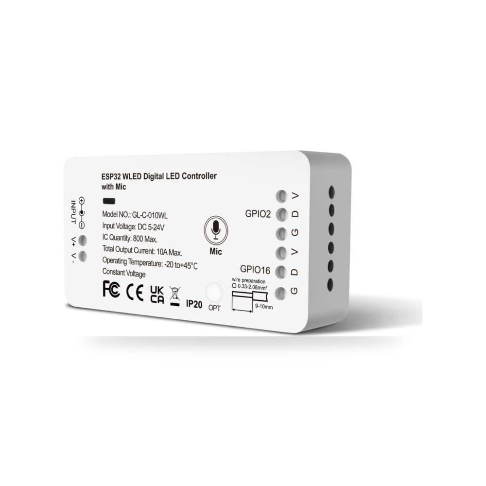 وحدة تحكم شريط اضاءة LED Wled من ازوني، وحدة تحكم LED قابلة