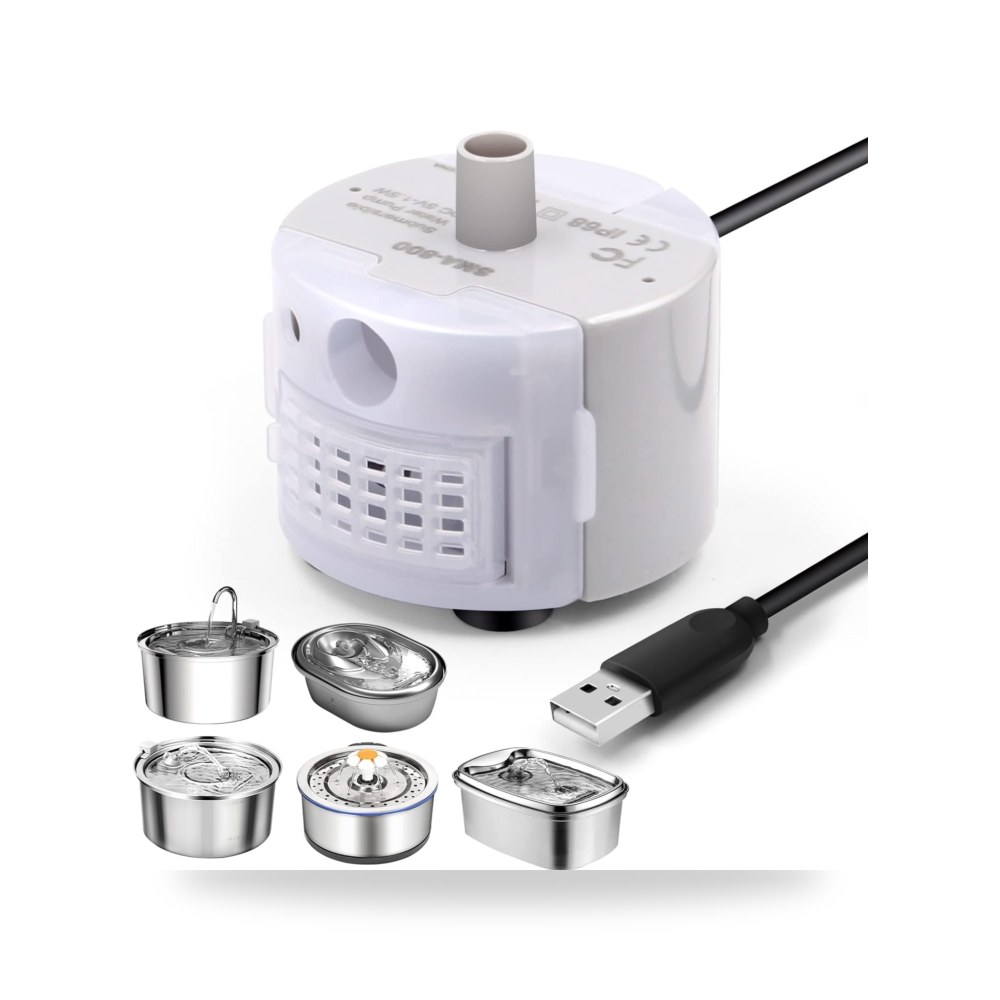 مضخة نافورة عصرية غاطسة للقطط من بيتيلوج، ستانلس ستيل