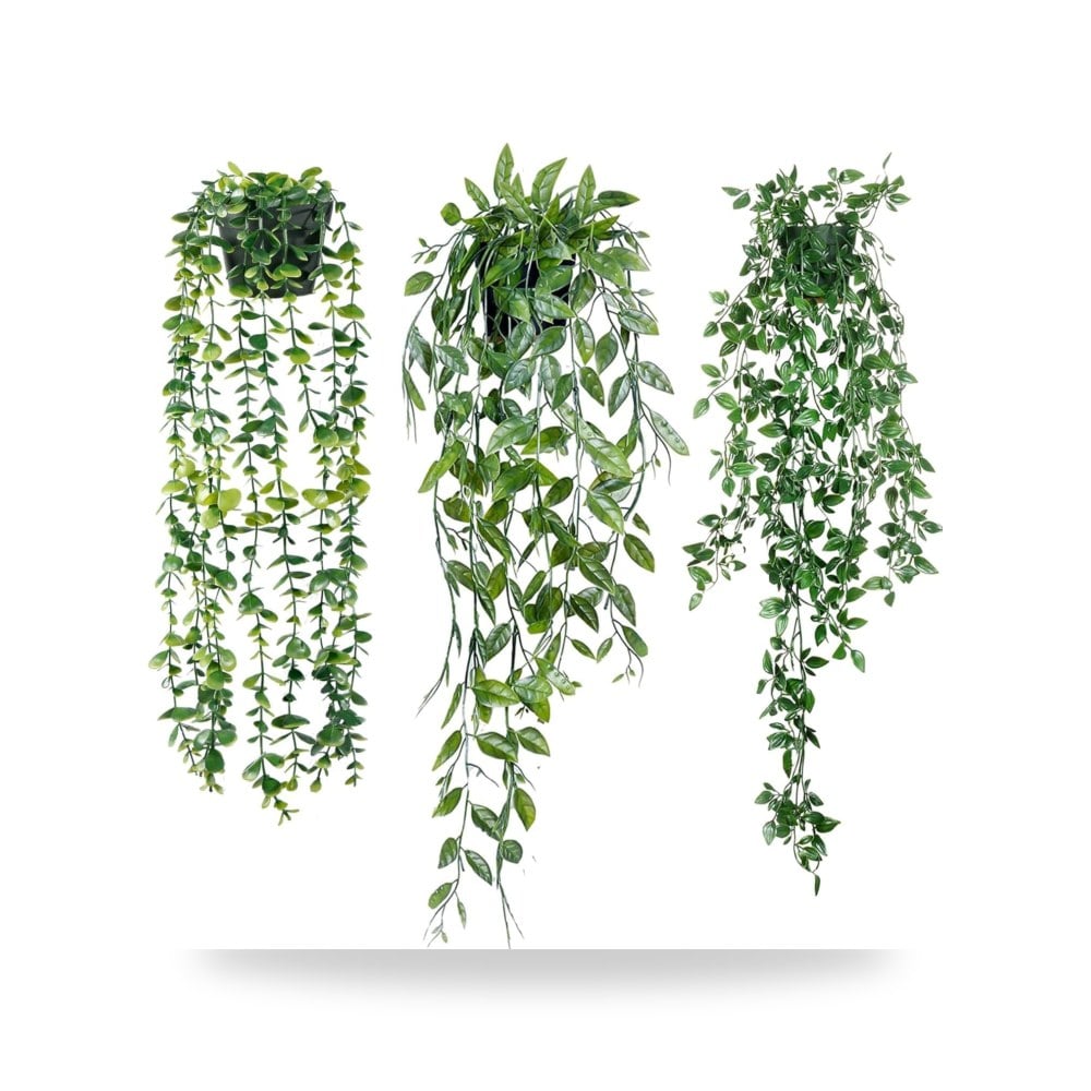 شجرة اصطناعية من سكاي-تاتش مع 3 نباتات في أصص يوكاليبتوس