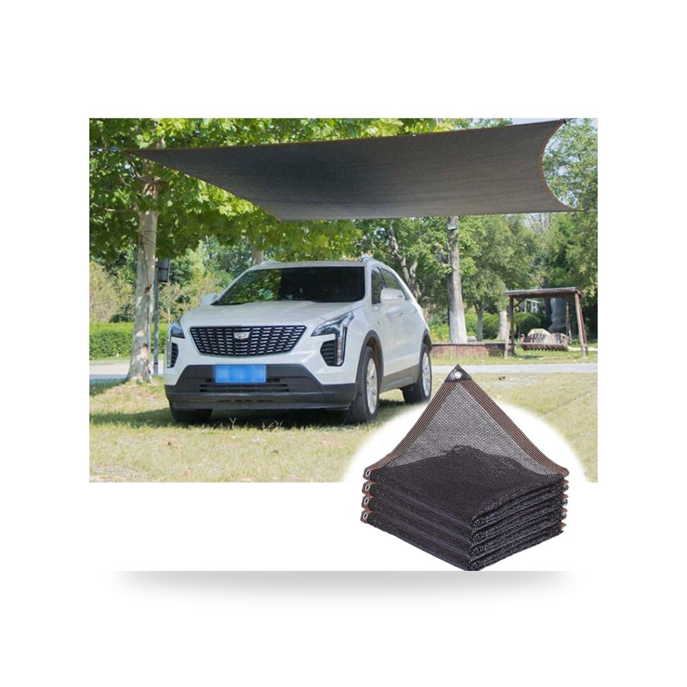 قماش تظليل اسود 6 × 6 متر للسيارة والنباتات والفناء - مقاوم