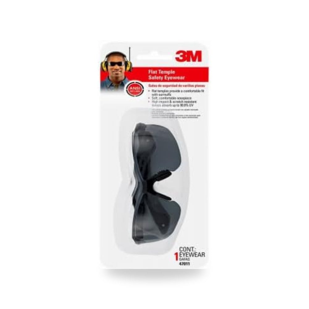 3M نظارات امان مسطحة مع عدسات مقاومة للخدش
