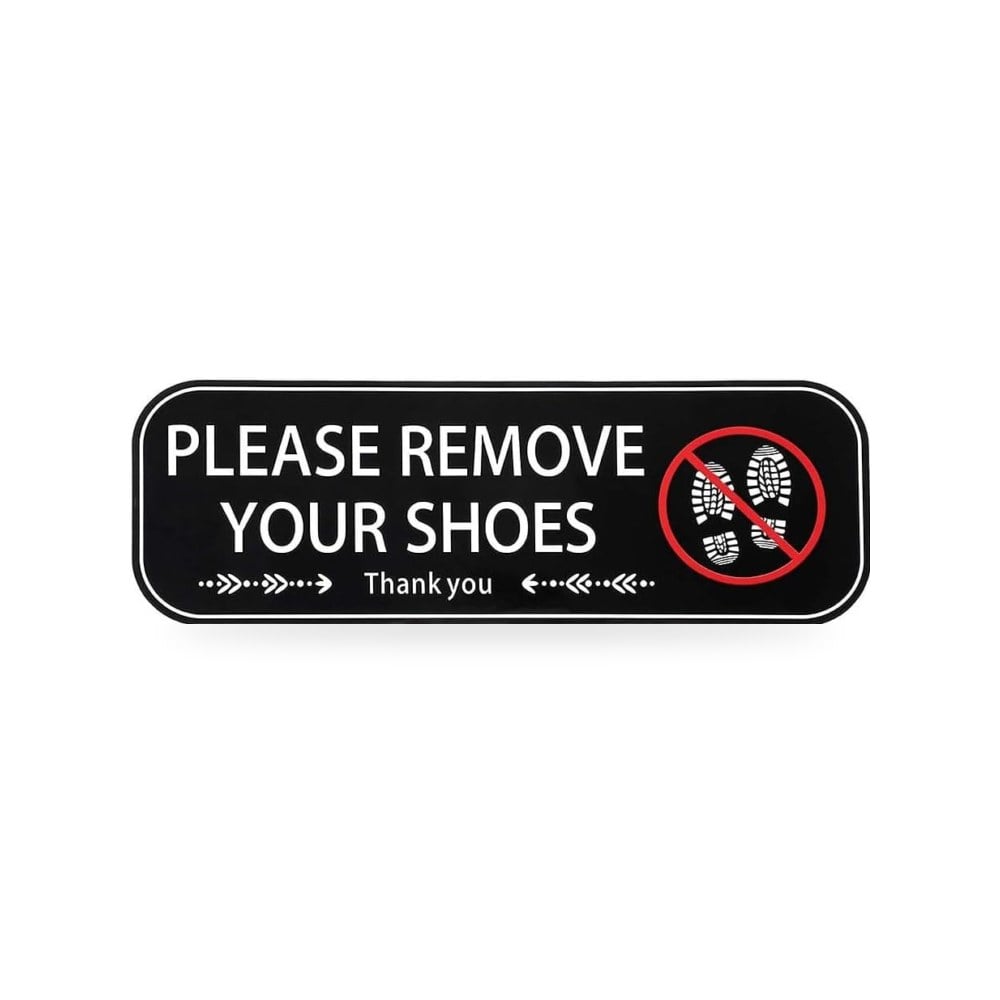 لافتة بعبارة Please Remove Your Shoes للباب الامامي، ملصقات ذاتية اللصق بعبارة Please