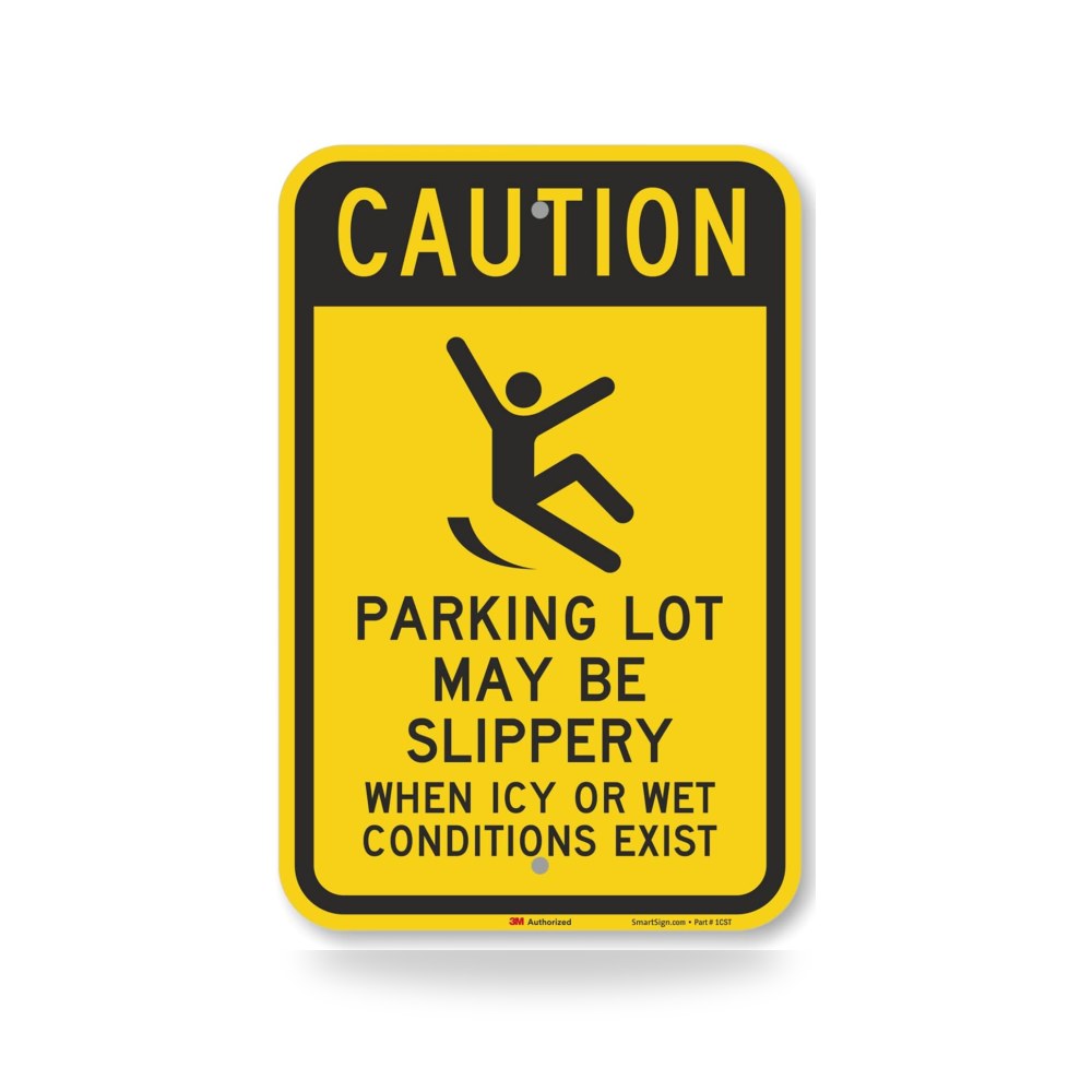 سمارت ساين لافتة "Caution - Parking Lot Slippery When Icy