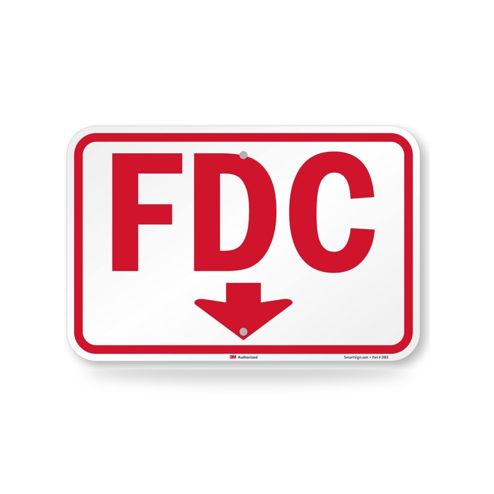 سمارت ساين لافتة "FDC" مع سهم لأسفل | 12 انش × 18 انش 3M
