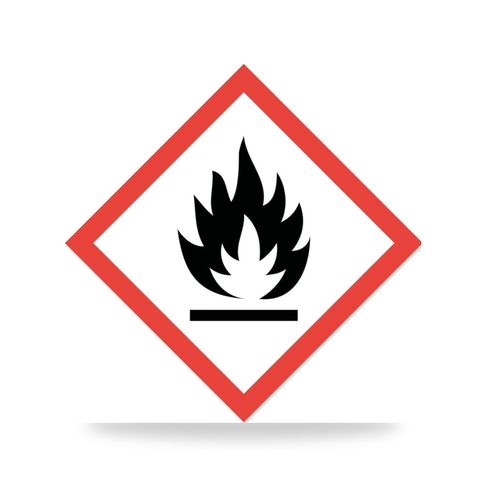 ملصق المواد الخطرة GHS02 (خفيف) (عالي) قابل للاشتعال I 10 ×