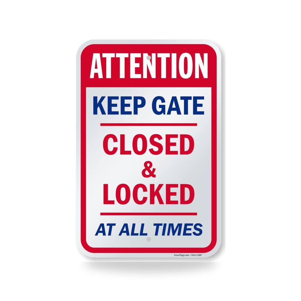 سمارت ساين لافتة امان لحمام السباحة بعبارة Keep Gate الالومنيوم