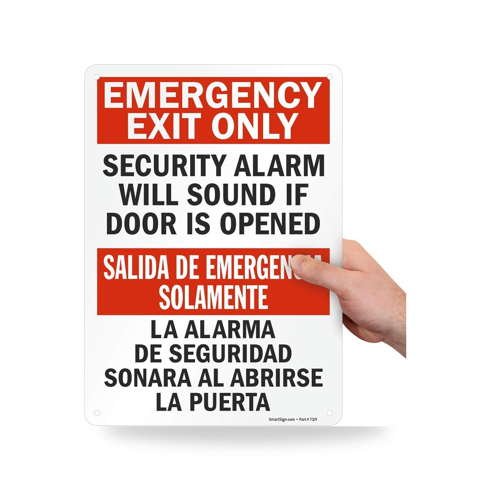 سمارت ساين لافتة ثنائية اللغة بعبارة "Emergency Exit Only