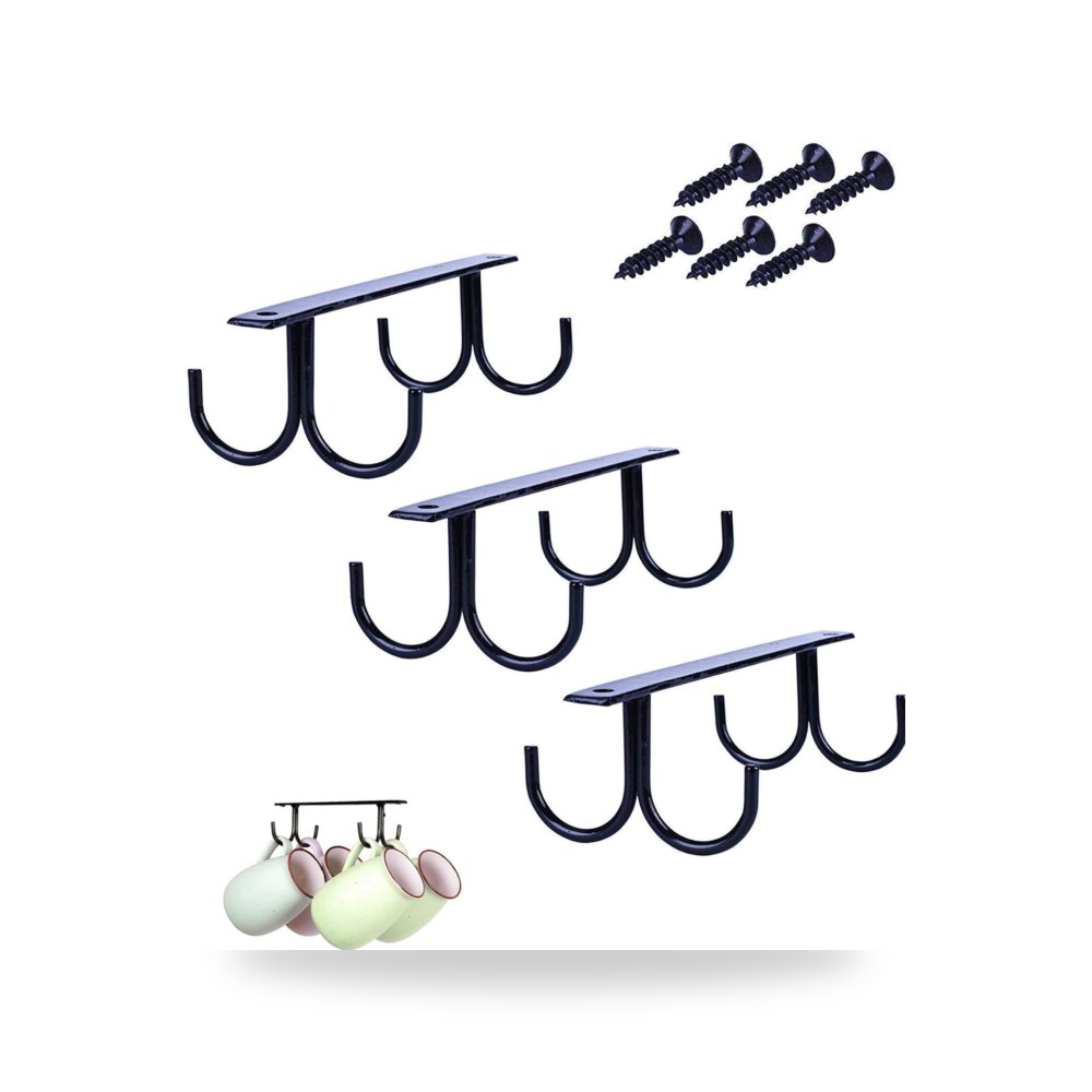 حامل اكواب تحت الخزانة مزود بخطافات لحمل اكواب القهوة