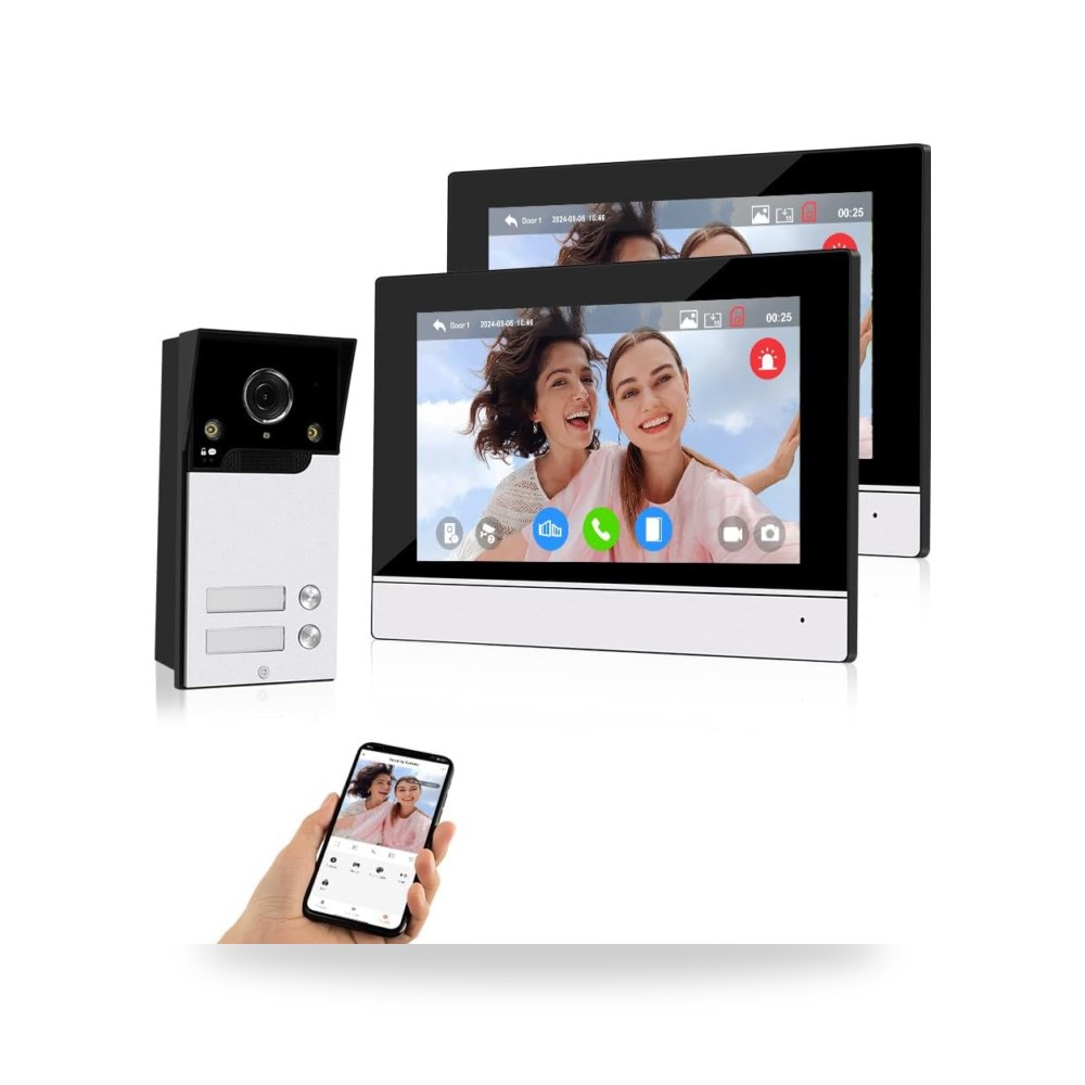 تويا (Tuya Smart) - كاميرا وجرس باب فيديو ذكي بدقة فائقة ورؤية ليلية ملونة - - بتشطيب