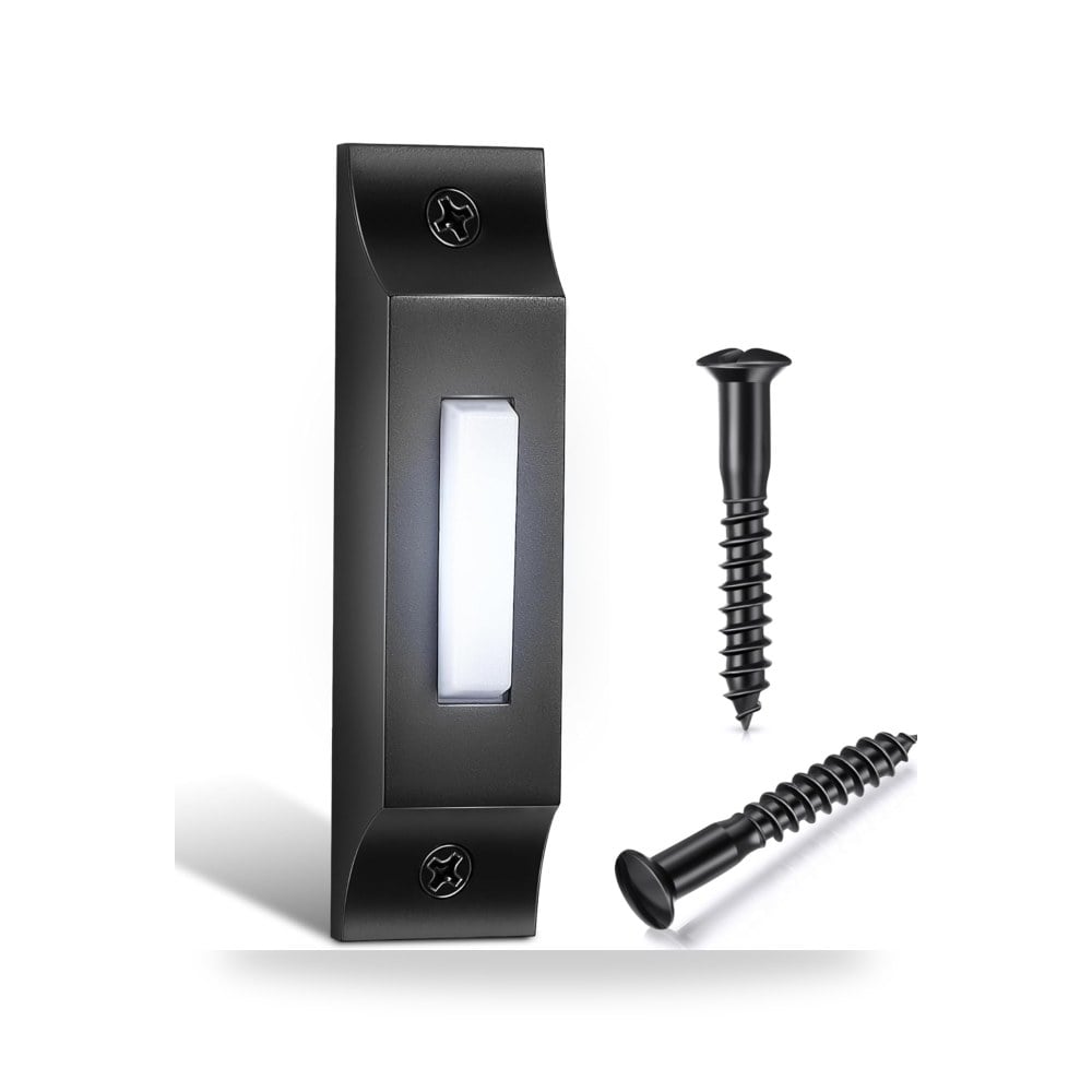 زر جرس باب مضيء باضاءة LED، ازرار ضغط معدنية صلبة وانيقة
