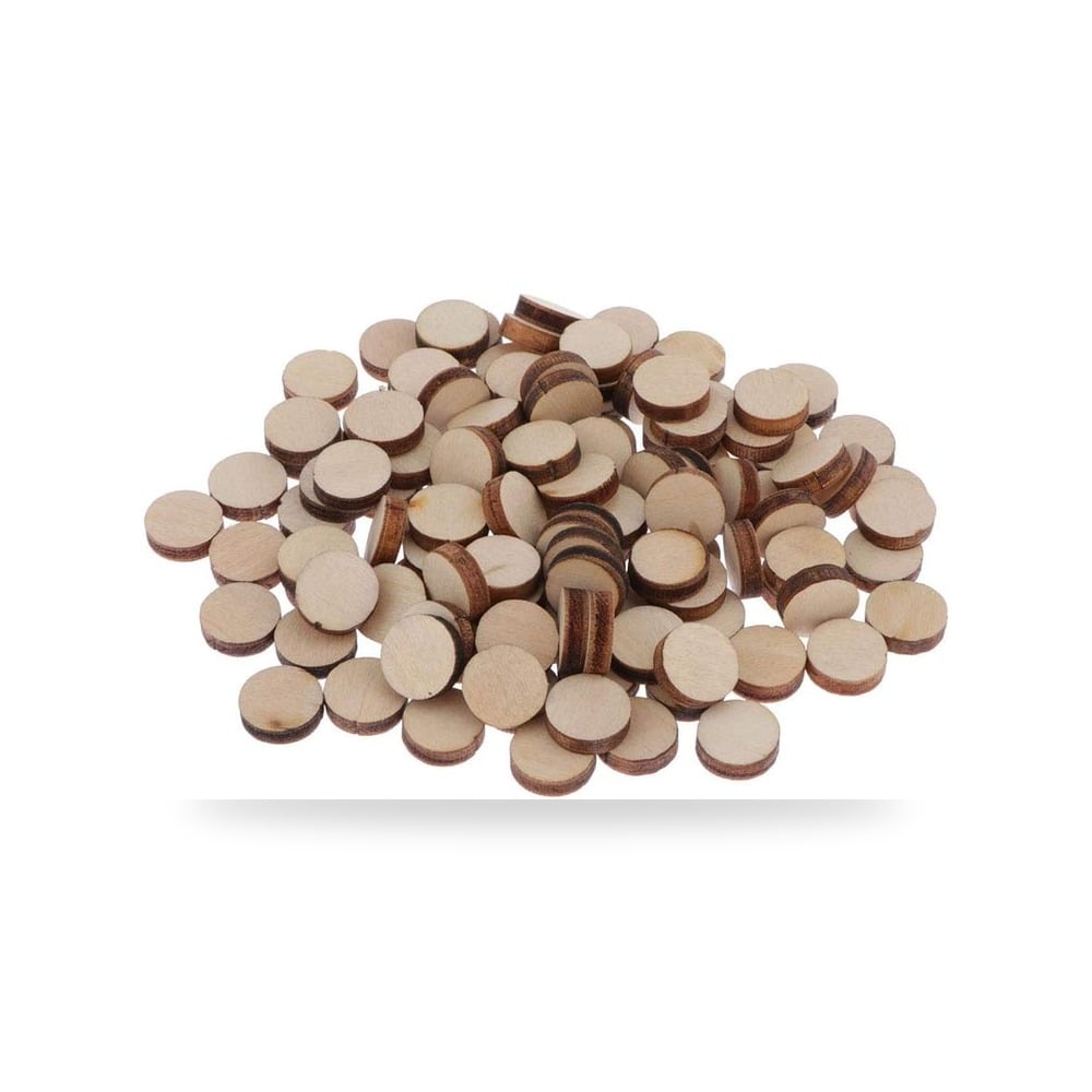طقم شرائح وأقراص خشب صنوبر طبيعي بلحاء الشجر للحرف اليدوية والرسم 100 قطع ماركة Pine