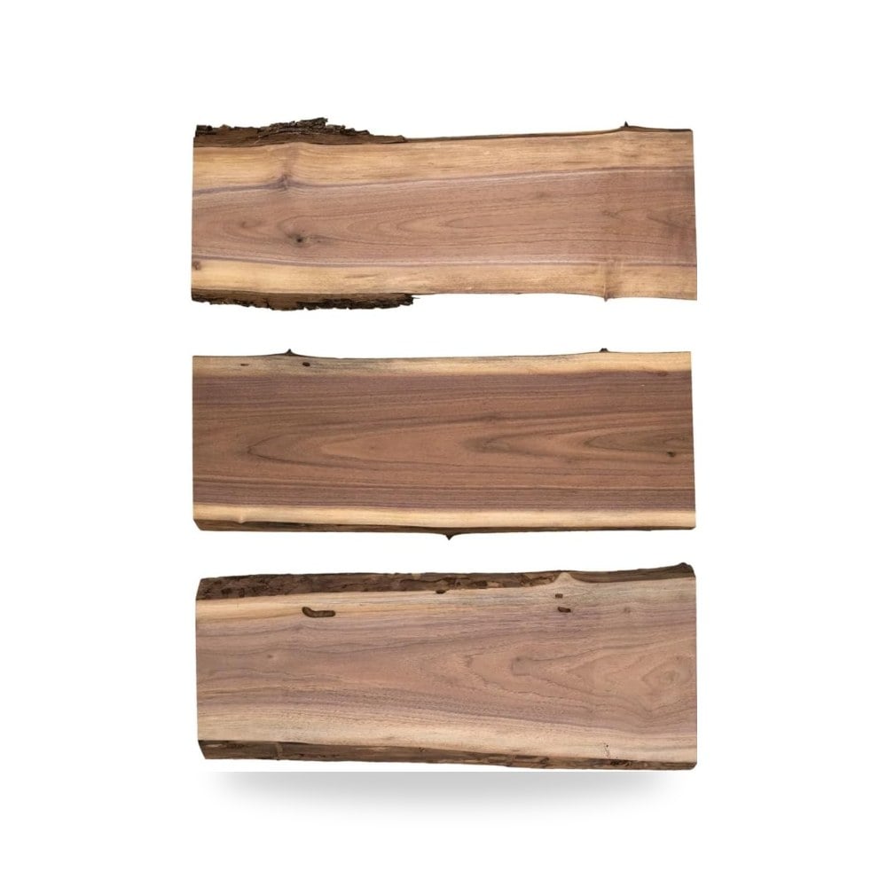 ألواح خشب جوز طبيعي بحواف حية أصلية Live Edge للأعمال الخشبية والديكور ماركة زدت والروس
