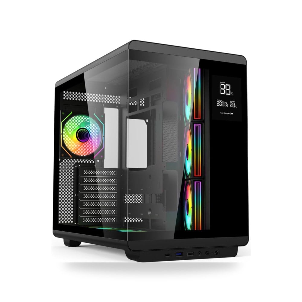 هيكل كمبيوتر U600 ATX للألعاب بالكامل بلوحة جانبية من زجاج مقوى من ايسر