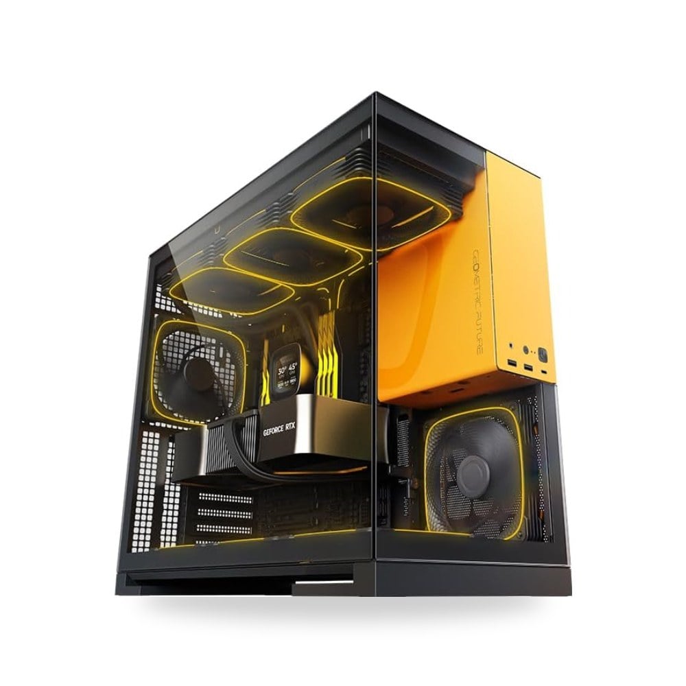 صندوق العاب ميد تاور M5 من الزجاج المقوى من جيومتري فيوتشر موديل E-ATX