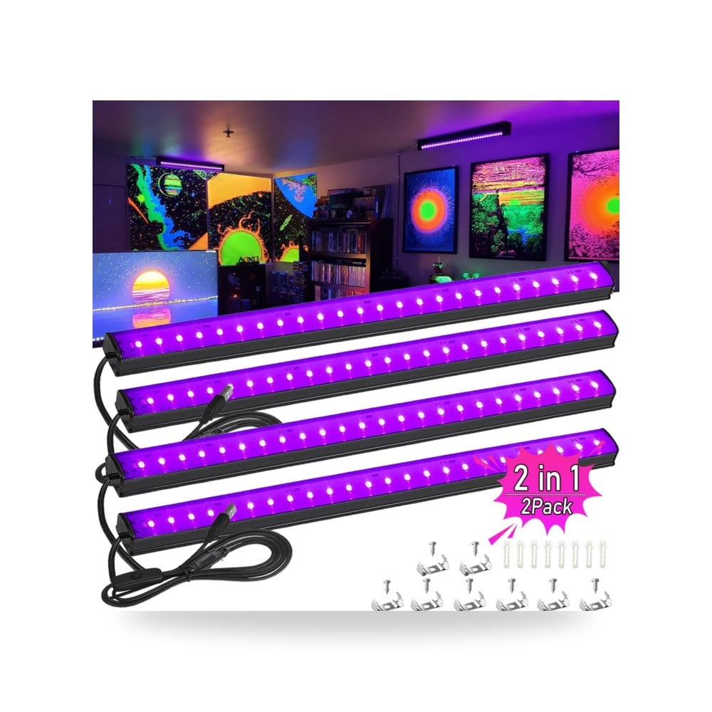 شريط اضاءة LED اسود 15 واط USB للحفلات المتوهجة، شريط اضاءة
