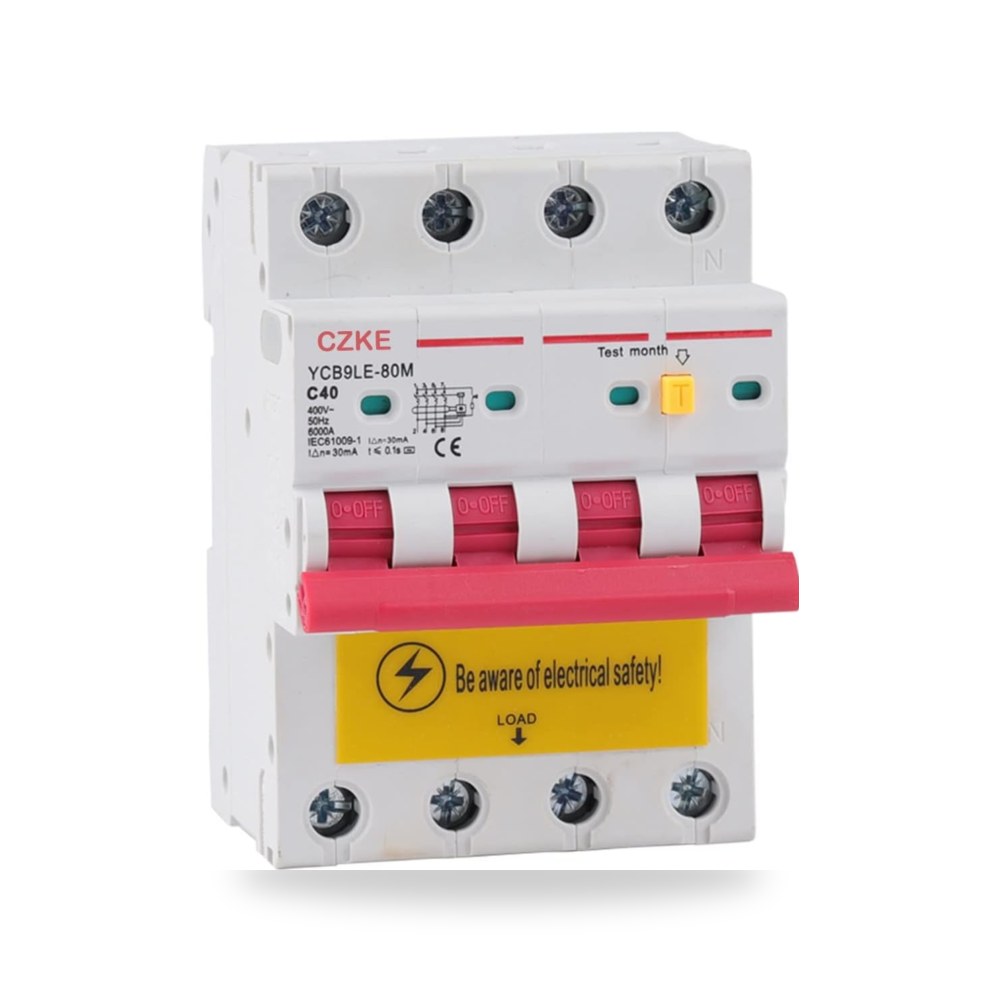 سكين قاطع دائرة تيار متبقي 2P 4P 230V RCBO موديل 6-63A