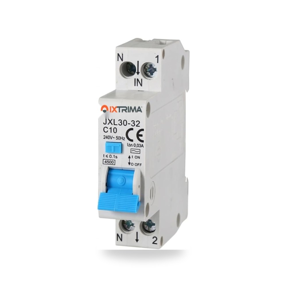 سكين قاطع دائرة كهربائية 1P N 10A 30mA .5kA اكستريما موديل 220V-4