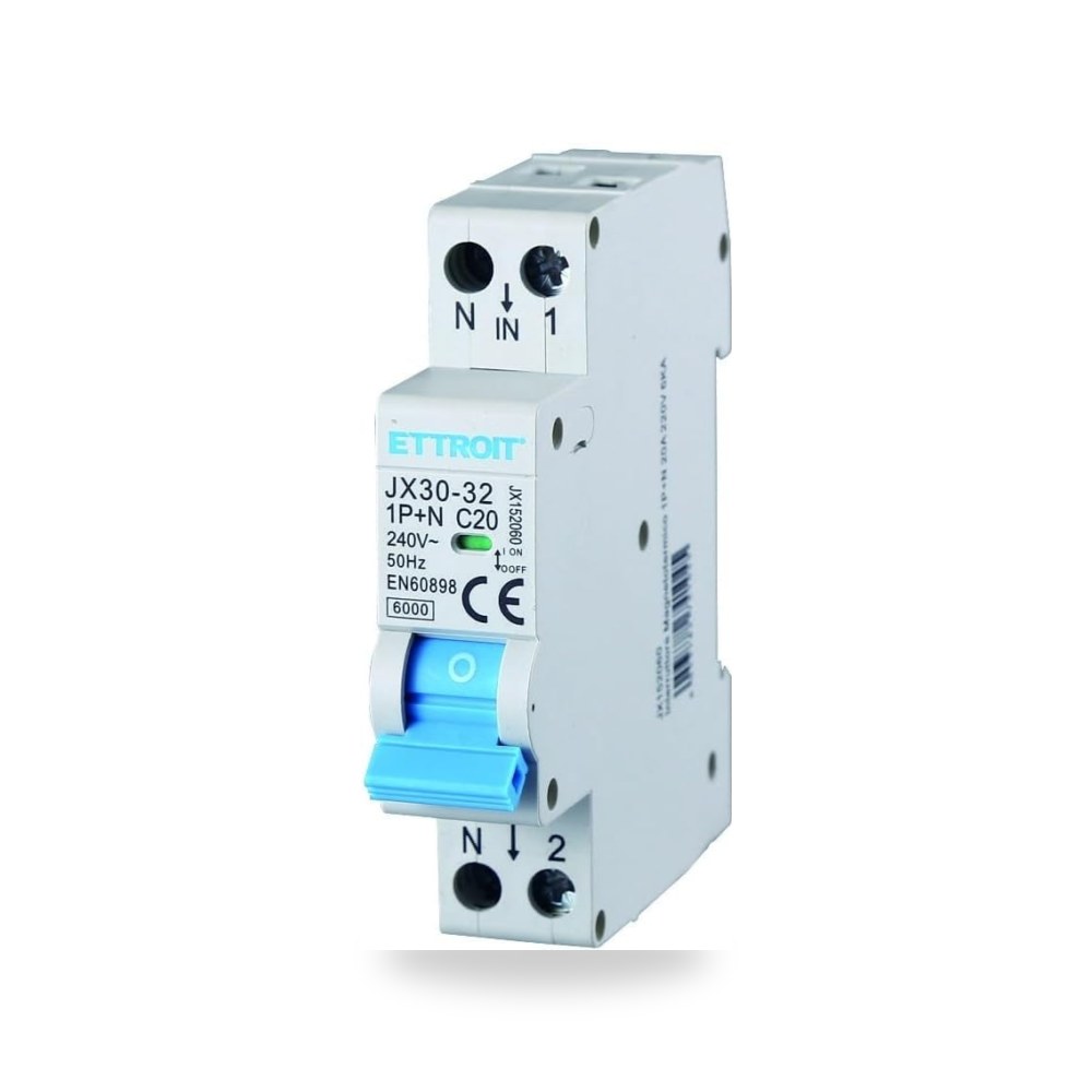 سكين قاطع دائرة كهربائية 1P N 20A 220V 6KA اكستريما