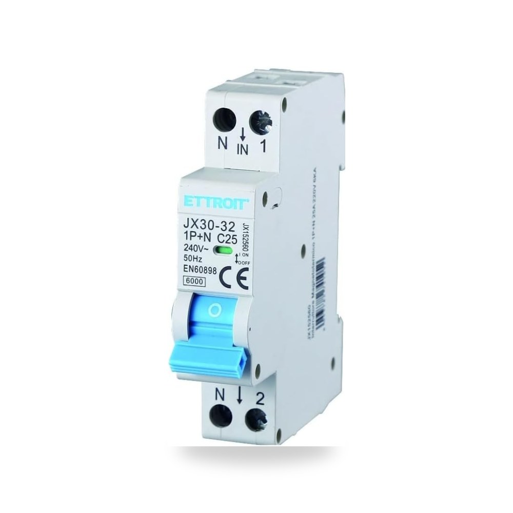 سكين قاطع دائرة كهربائية 1P N 25A 220V 6KA اكستريما