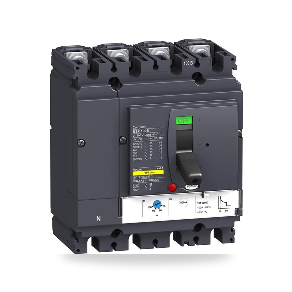 سكين MCCB NSX100B TMD 63A 4p3d 25kA علبة