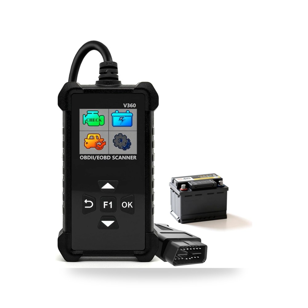 ماسح ضوئي OBD2 مع تحليل البطارية، قارئ رمز خطأ محرك السيارة موديل OBD-II