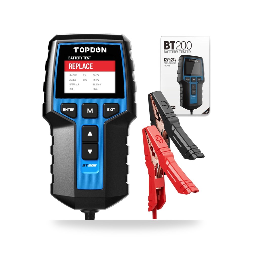 توبدون جهاز اختبار بطارية السيارة BT200، جهاز اختبار بطارية