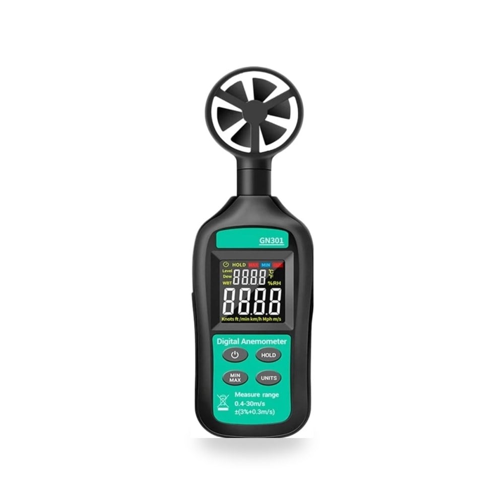 مقياس شدة الريح الرقمي GN301 0-30 متر - ثانية، مقياس سرعة