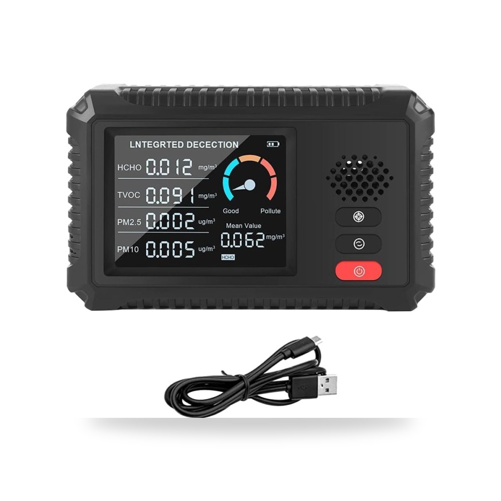 جهاز مراقبة جودة الهواء الداخلي HCHO TVOC PM2.5 PM10 مع عرض