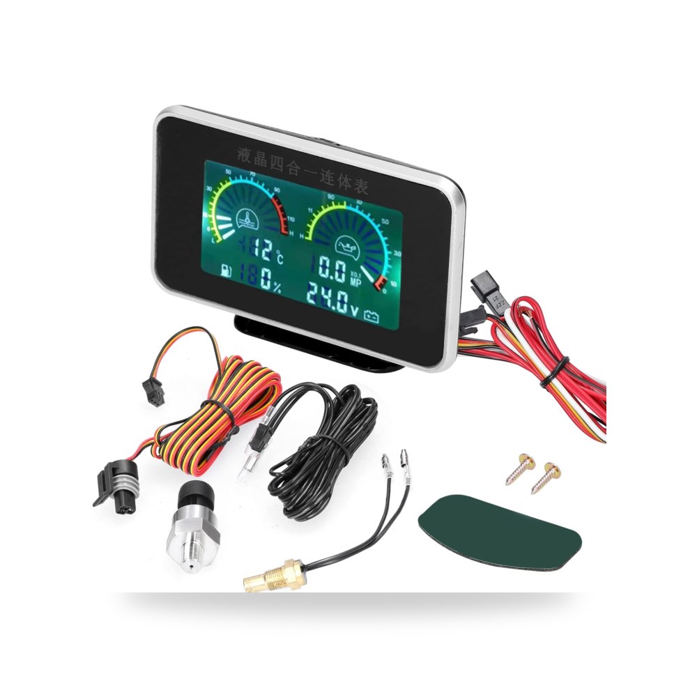 جهاز قياس رقمي 4 في 1 بشاشة LCD لقياس ضغط الزيت ودرجة حرارة موديل 9-36