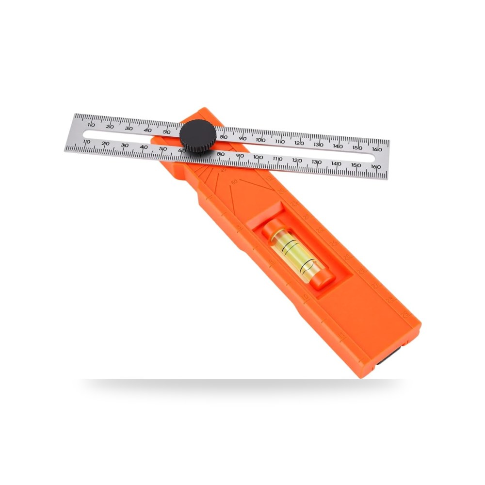 مسطرة وزاوية قياس هندسية متعددة الزوايا قابلة للتعديل 0-180 درجة مقاس 16cm طراز عالية