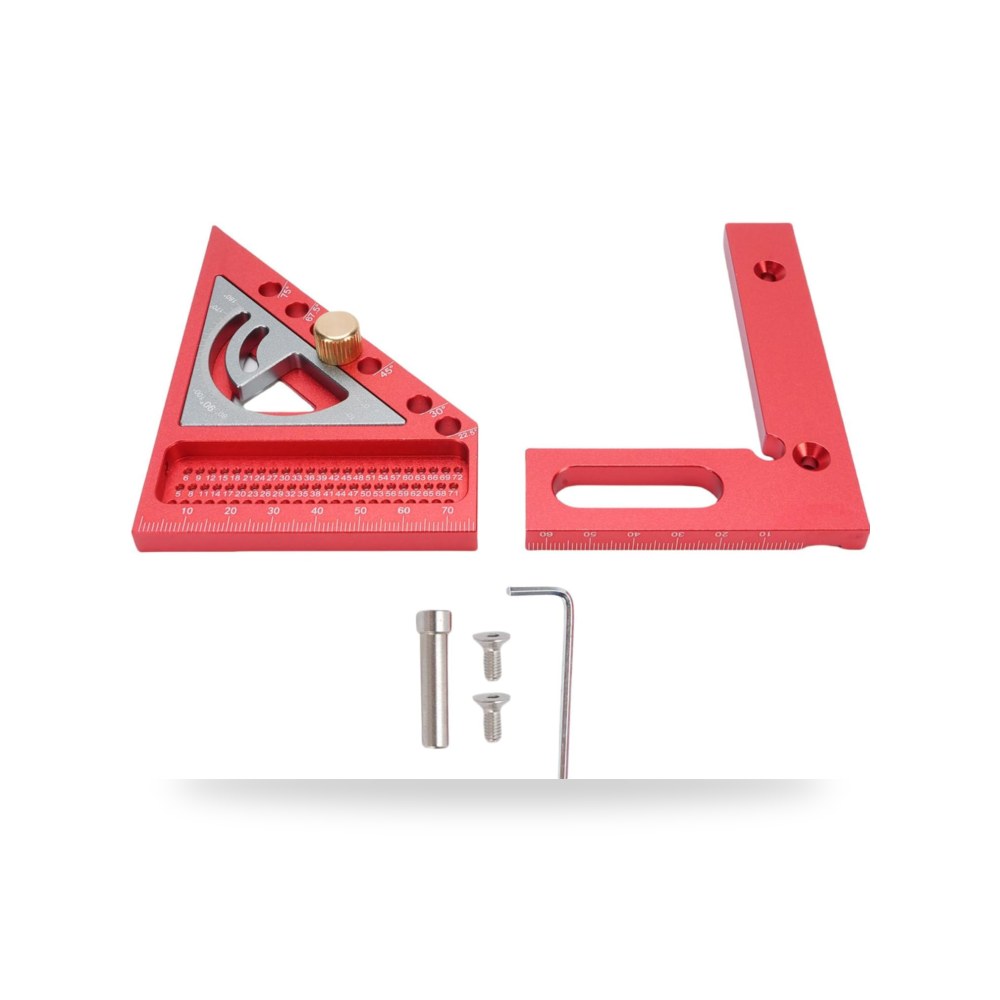 Ruler Wmnqlh Aluminum Thlathyh Alabaad Mrbah Alshkl Multi Alzwaya 0-180 Degrees Laamal Tile