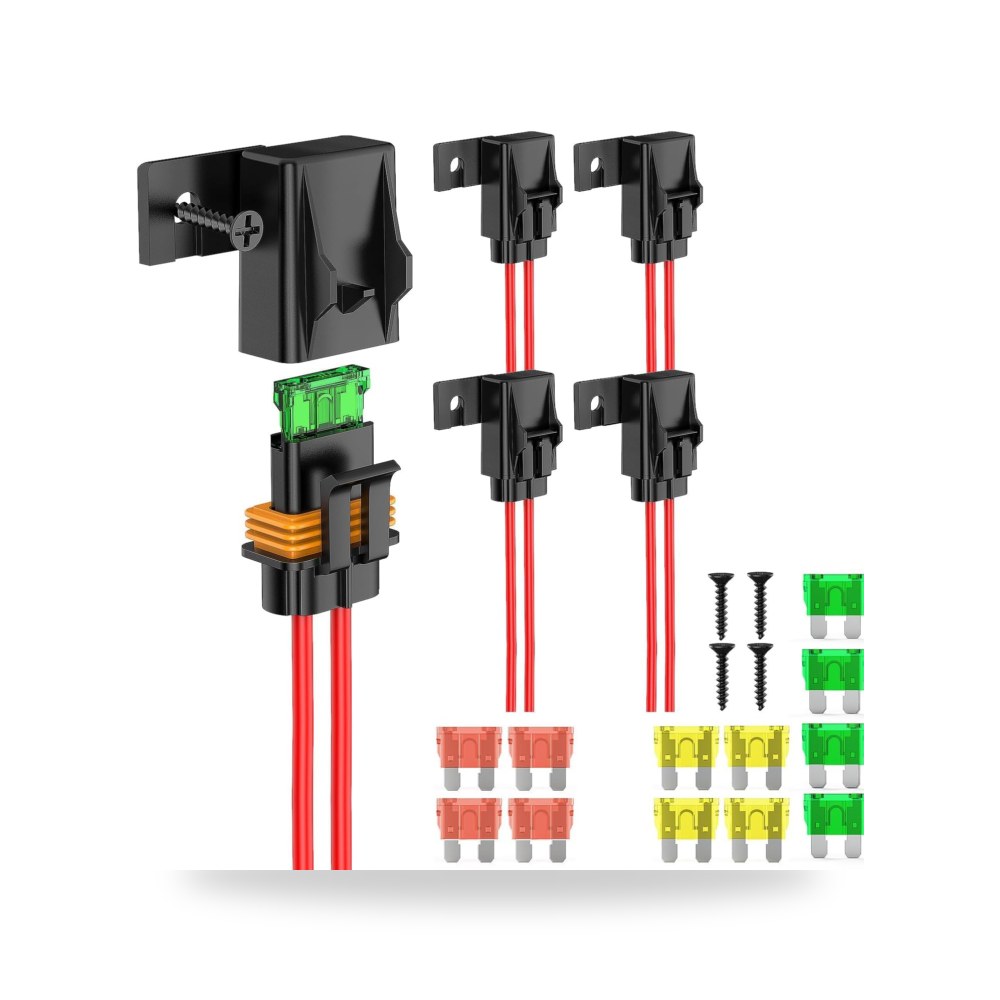 اكسيفور حامل فيوز مضمن، 4 قطع 12AWG مقاوم للماء ATC - ATO