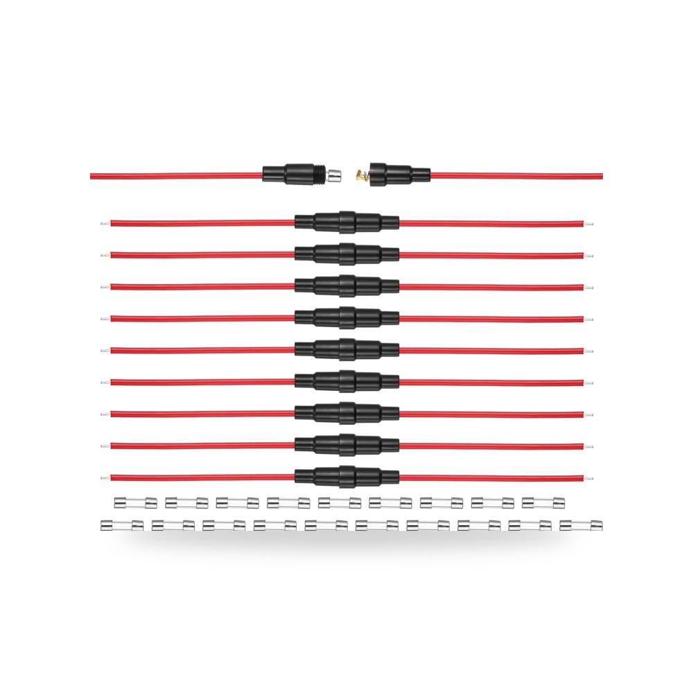 المصاهر والحاملات زجاج طقم 10 قطع 22AWG موديل F5A
