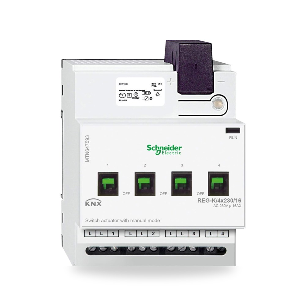 مفتاح التحكم في الإضاءة KNX REG-K - 4x230 - 16 مع الوضع اليدوي شنايدر