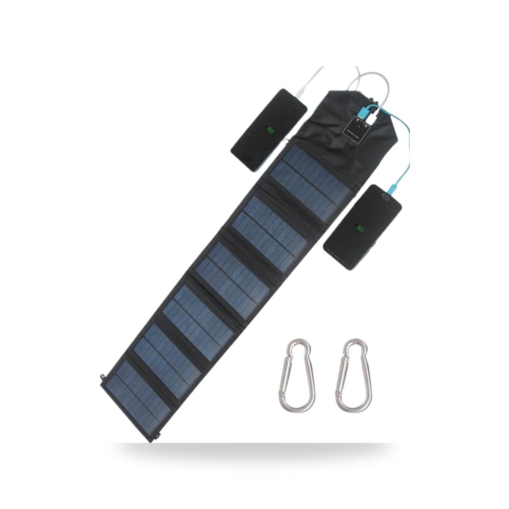 شاحن لوحة شمسية باور بانك محمول بمنفذ USB