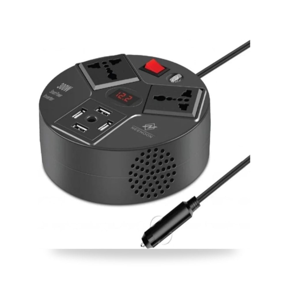 محول طاقة للسيارة 300 واط مع مخرجين كهرباء 12V إلى 220V