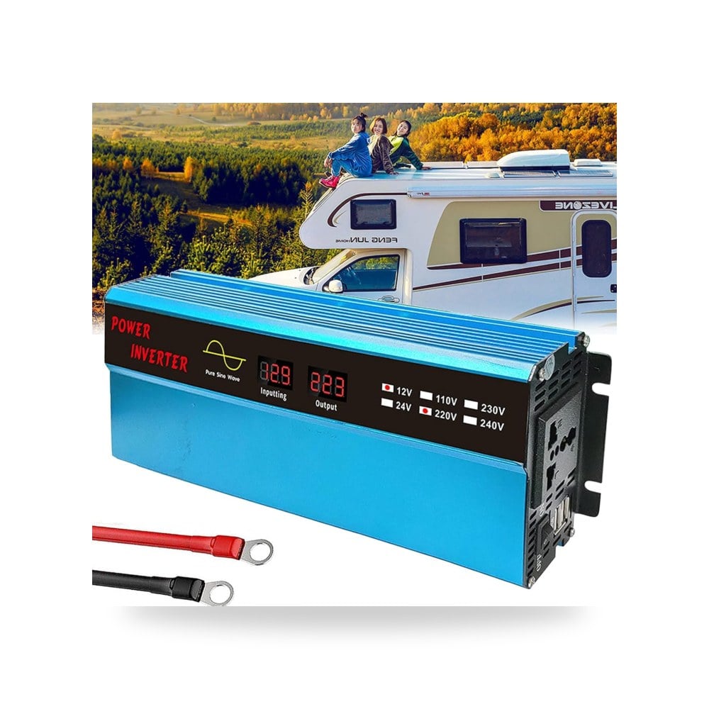 محول طاقة نقي Sine 1000W 12V 24V DC إلى 220V